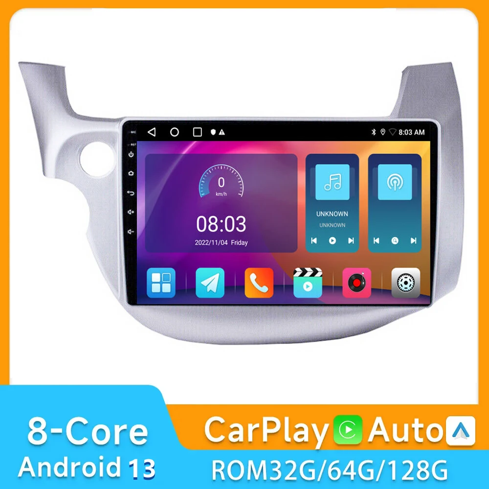 

Беспроводной мультимедийный плеер Carplay Android 13, GPS, авторадио для HONDA FIT JAZZ 2007-2013 2014, автомобильное радио 4G WiFi NO 2 din DVD