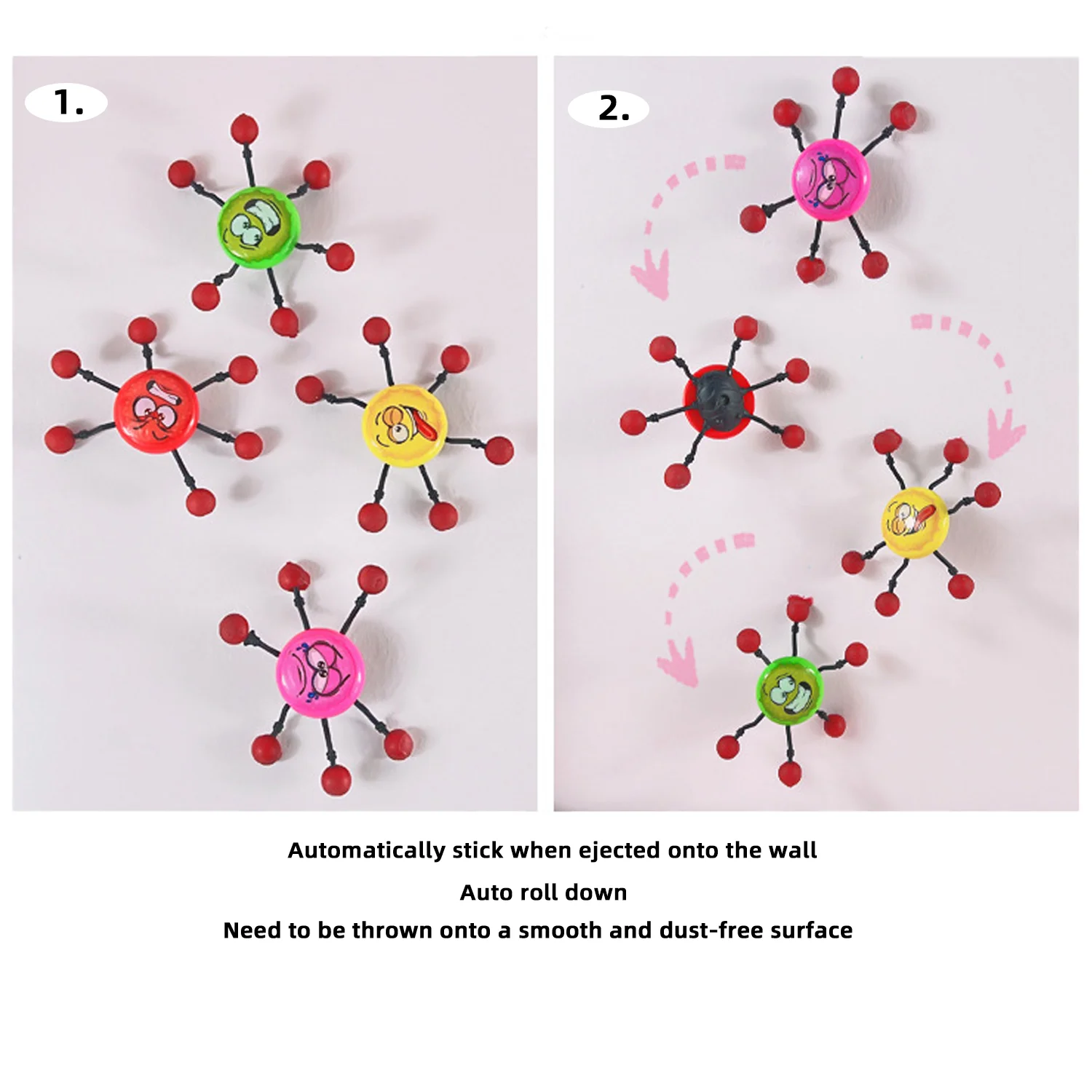 Somersaulters-Jouets de décompression drôles pour garçons et filles, personnes araignées grimpant aux murs, expressions amusantes, styles aléatoires
