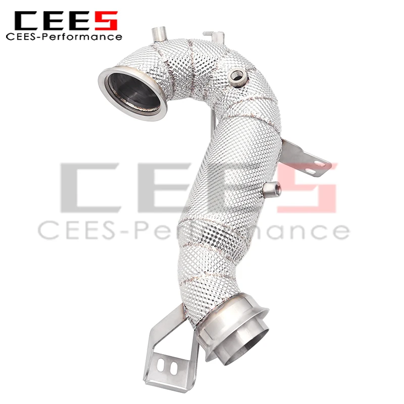 CEES Tuning Exhaust Downpipe for Mercedes Benz AMG CLE53 3.0T 2024-2026 Stainless Steel Free Flow Heat Shield Downpipe Exhaust