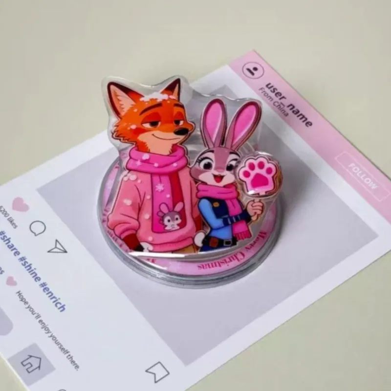 

Складной держатель для iPhone, милый 3D-чехол с мультяшными персонажами Джуди и Ник, магнитный держатель для телефона Magsafe, подставка Griptok, подходит для девочек