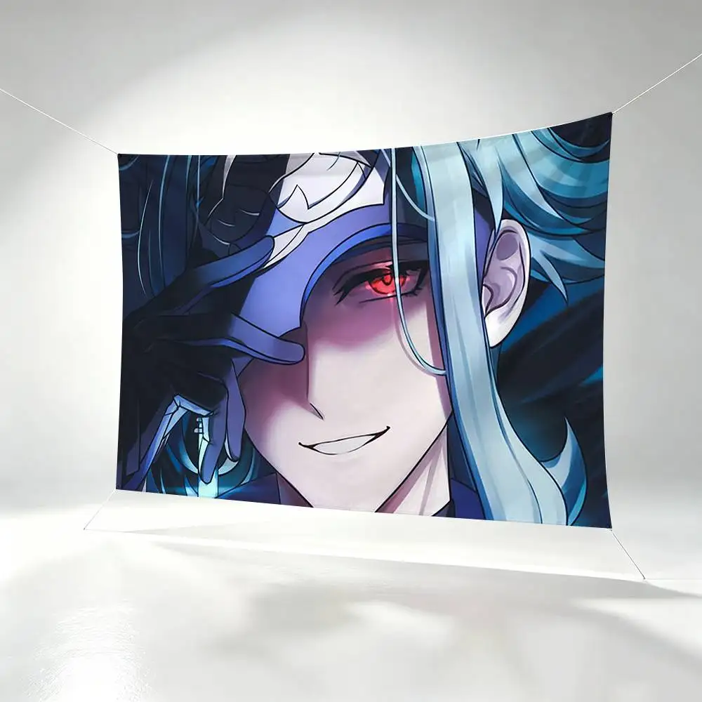 Mysterious Doctor Genshin D-Dottore Flags Wall Hanging Background Art Banner for Bedroom Home Outdoor Decor