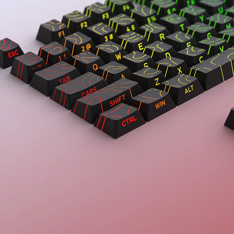 Contour Keycap Black Line Crack Character Glow 97 Key Original Factory Height