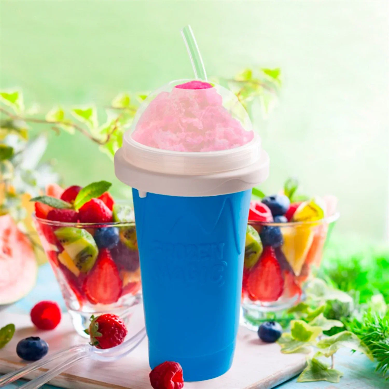 

Summer Squeeze Homemade Juice Water Bottle Quick-Frozen Smoothie Sand Cup Pinch Fast Cooling Magic Ice Cream Red kitchen Skimmer