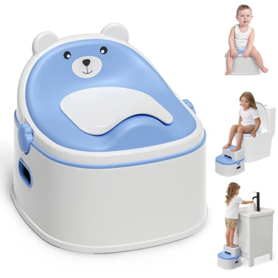 

3-in-1 Potty Training Toilet Portable Potty Potty Training Seat and Toddler Step Stool Easy Setup and Clean Anti-Slip Toddler P