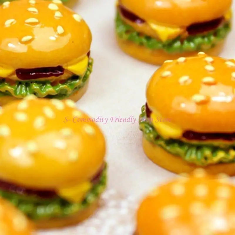 85AE 素敵な樹脂モデル フィギュア パン チーズバーガー キッチン 食品 子供用 ロールプレイ