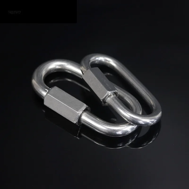 1Pc Stainless Steel Climbing Gear Carabiner Quick Links Safety Snap Hook M3/M3.5/M4/M5/M6/M7/M8/M9/M10 Chain Connecting Ring