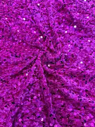 Elegant Velvet Sequin Lace Fabric - High Quality Soft Embroidery Classic Party Dress Material for Evening Gowns NN5681_R