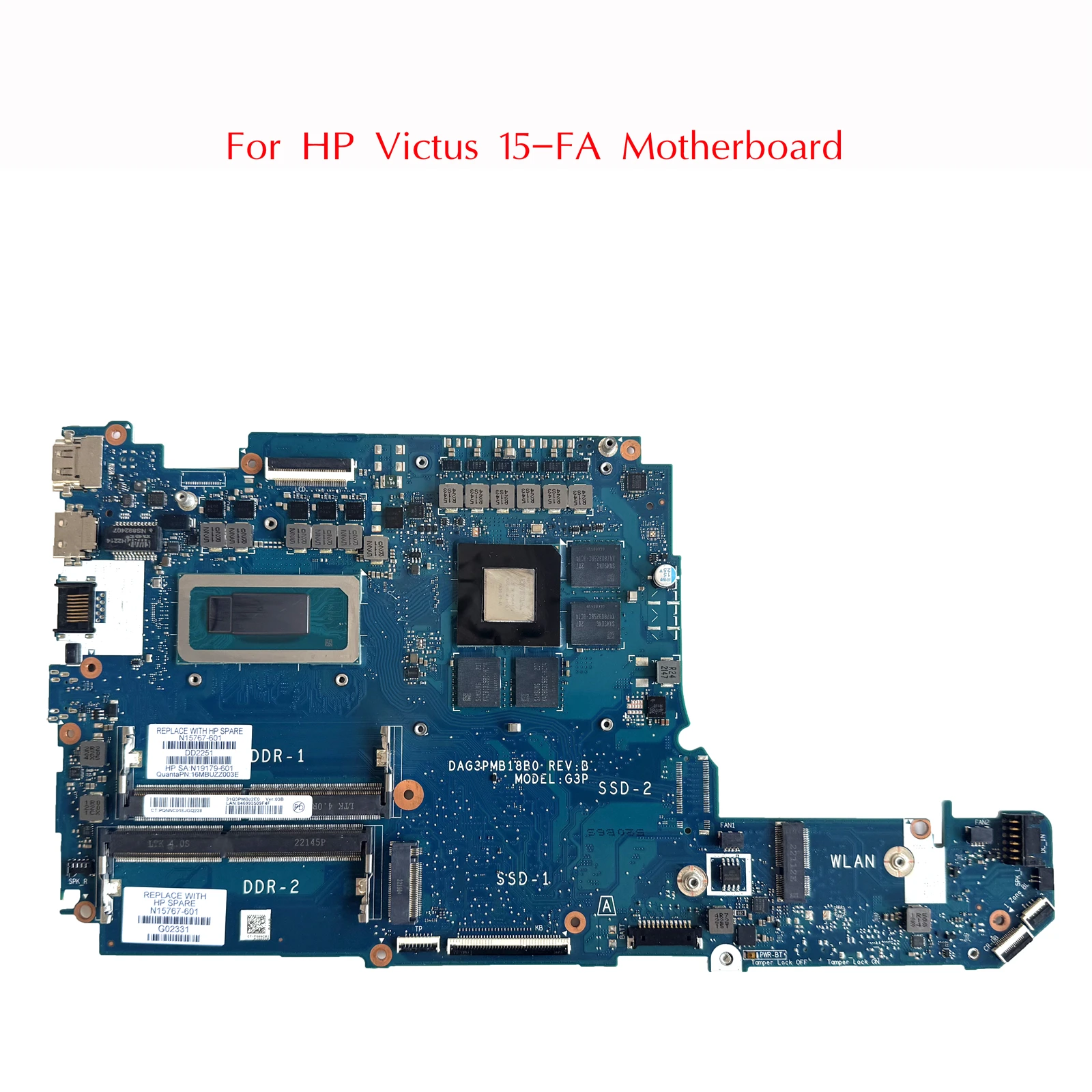 N15767-601 Used For HP Victus 15-FA Motherboard DAG3PMB18B0 With I5-12450H+RTX3050 DDR4 Memory Slot 100% Tested