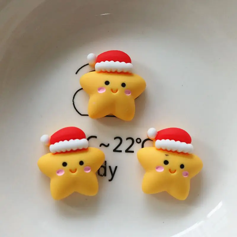 12Pcs New Mini Cute Cartoon Cartoon Christmas Back Resin Flatback Cabochon Ornament Jewelry Making Nail Hairwear Accessories