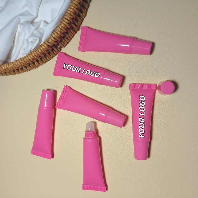 【شعار مخصص】50 قطعة مخصصة 10 مللي غطاء وردي أنبوب الشفاه الوردي يمكن شغلها بأنابيب فارغة مصنع تخصيص دفعة صغيرة #6