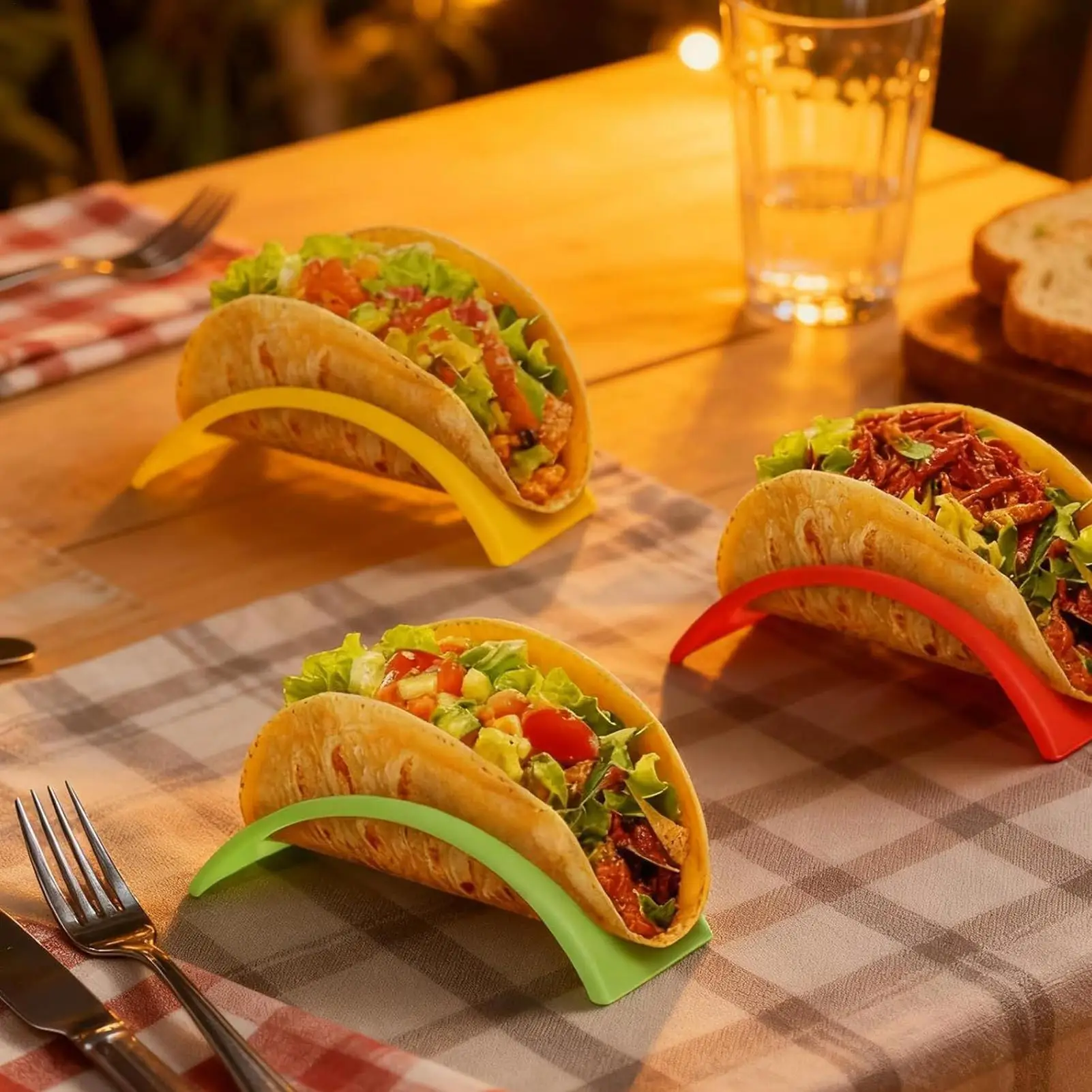 18Pcs Taco Holder Mexican Pancake Rack Tortilla Tray Food Pallet Holder Kitchen Supplies for Dinner Party Food Pallet Holder