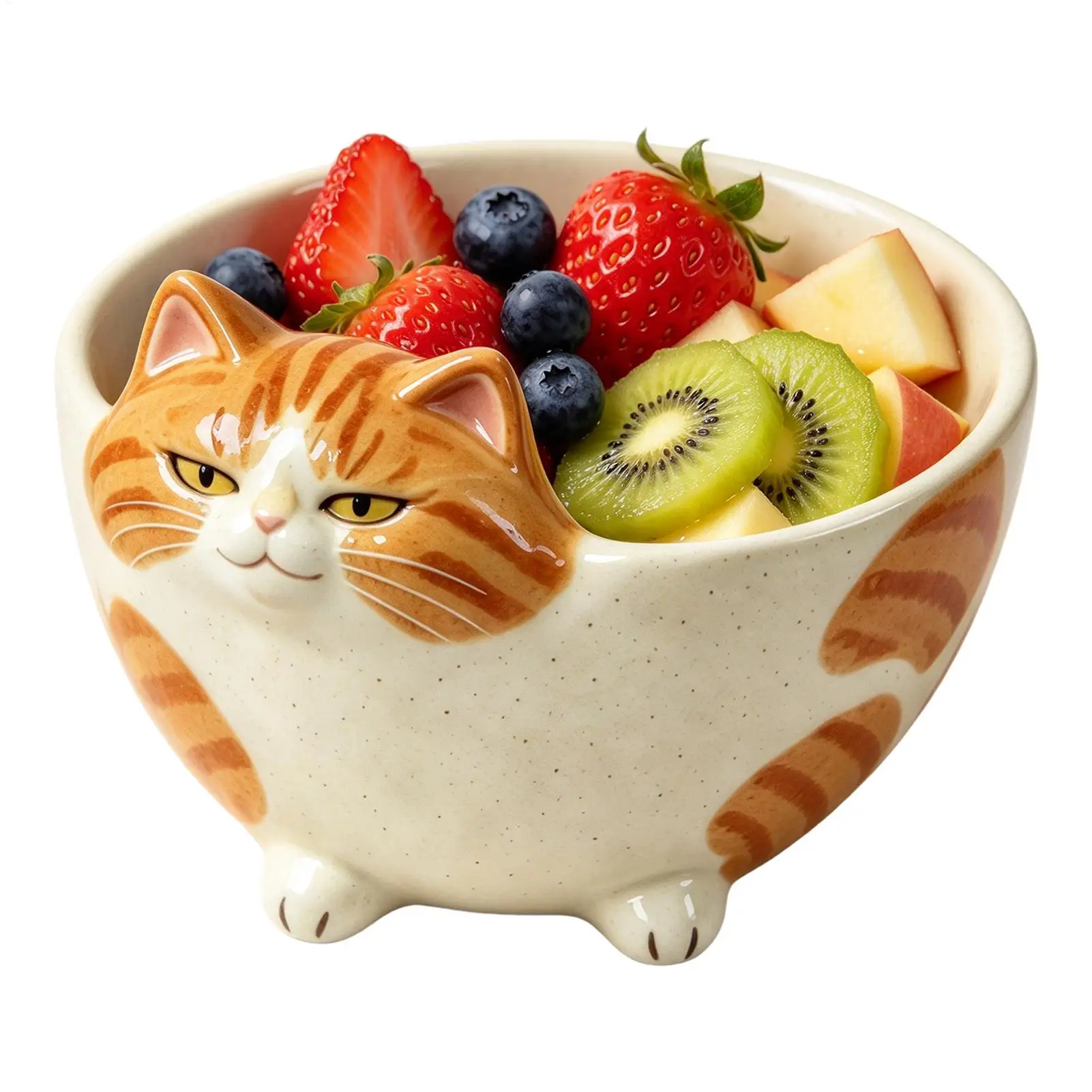 Soup Bowl Cat Theme Ceramic Dishwasher Safe Dinnerware 3D Cat Shape Dinner Bowl For Oatmeal Fruits Salad Noodles Pasta Snacks