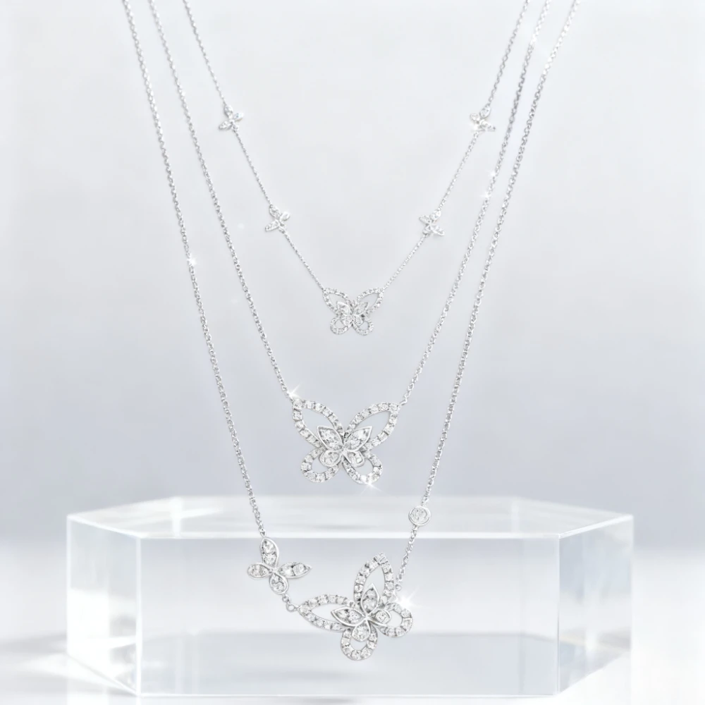

2025 Trendy Jewelry set Butterfly Phantom Series Necklace, Classic Style, Fashion - versatile Gift
