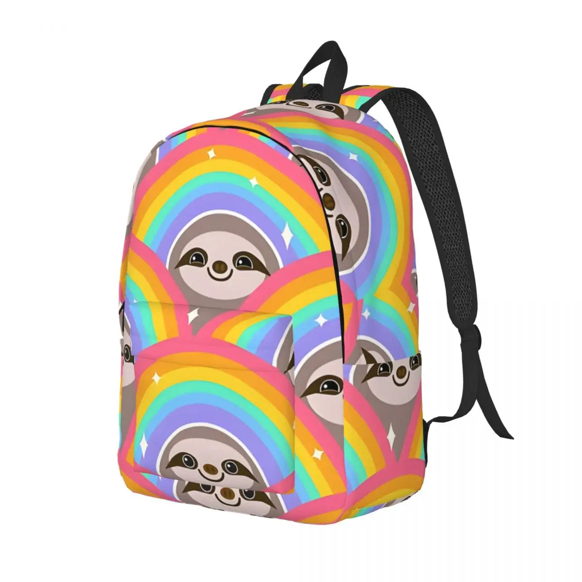 Camping Happy Rainbow Multi Compartment Classic Sloth Laptop Bag Unisex Rucksack Birthday