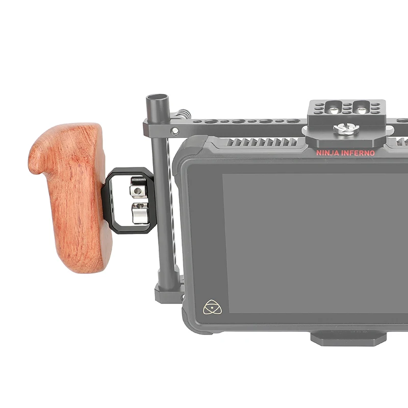 kAYULIN Camera Wooden Handgrip with 1/4inch Thumbscrew For Sony Canon Rose Wood Grip Monitor Cage Rig Accessories