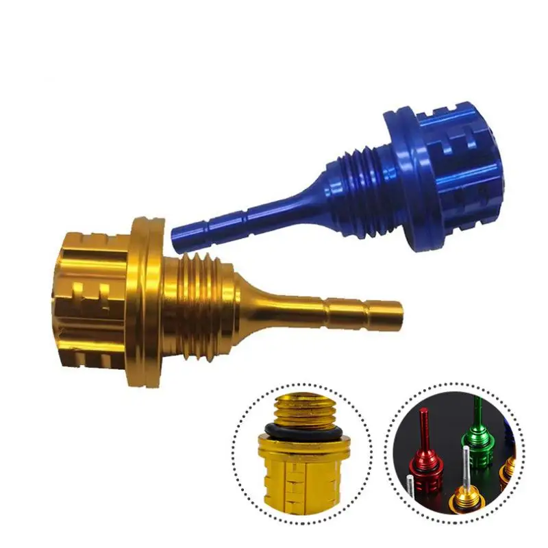 1 Pcs Motorcycle Engine Oil Dipstick: CNC Aluminum Alloy Style Hexagon Plum Blossom Oil Dipstick Motorcycle Accessories