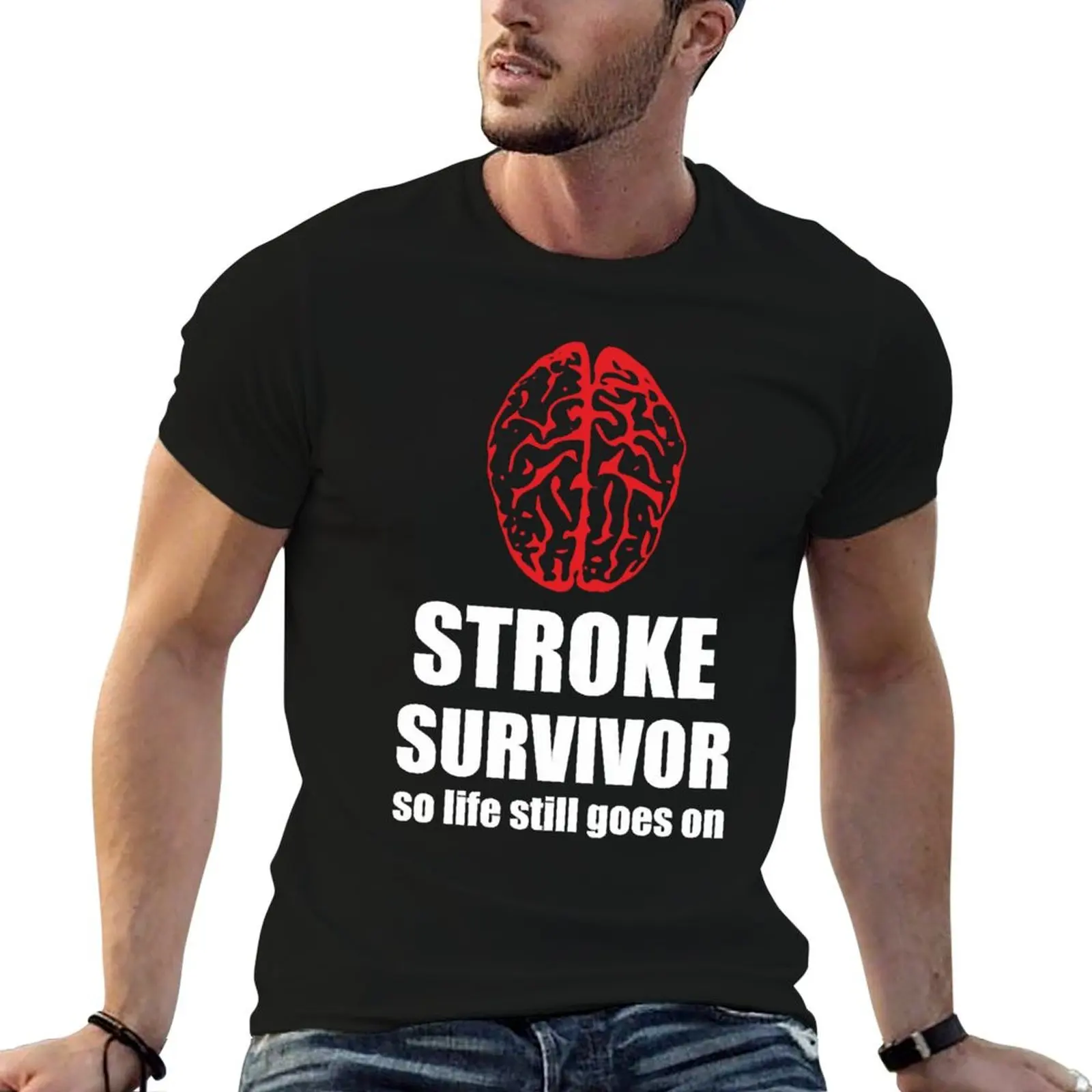 stroke survivor T-Shirt oversized hippie clothes boys animal print mens graphic t-shirts anime