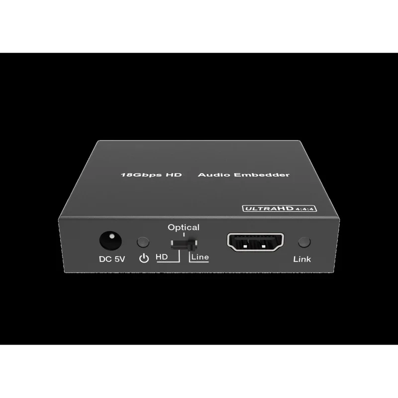 DT21 4K Audio Embedder Inserter for Optical Toslink+Line Audio Audio Converter Mixer 3840x2160@60Hz