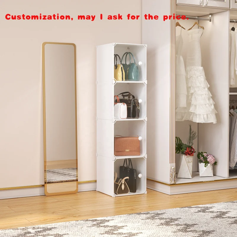 

Изготовленный на заказ 4 пластиковый шкаф для хранения сумки через плечо с прозрачным дисплеем