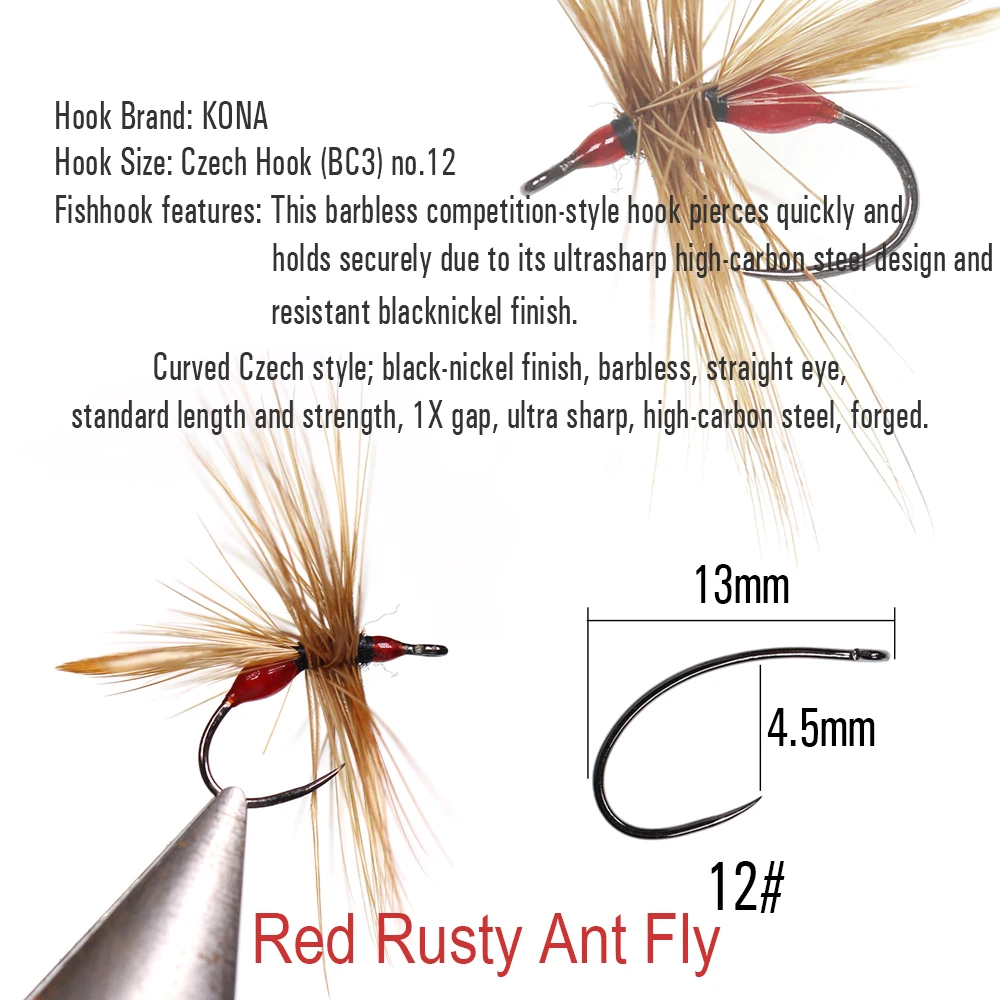 VtwinsTrout Nymph Pheasant Tail Fly Fishing Lure Ant Dry/Wet Flies Perdigon Nymphs Ice Fishing Lures Artificial Bait Kit Boxed