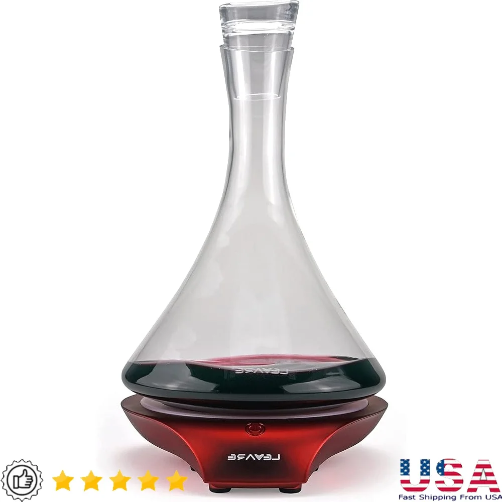 

Electric Wine Aerator Glass Decanter Set Smart Swirl Technology Aeration System Enhances Flavors Quick Breathing Process Gift