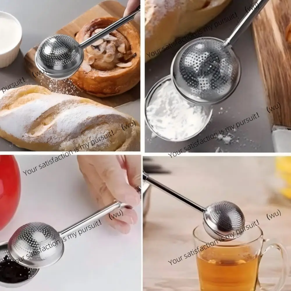 Stainless steel long handle tea leak, reusable stainless steel tea seasoning ball
