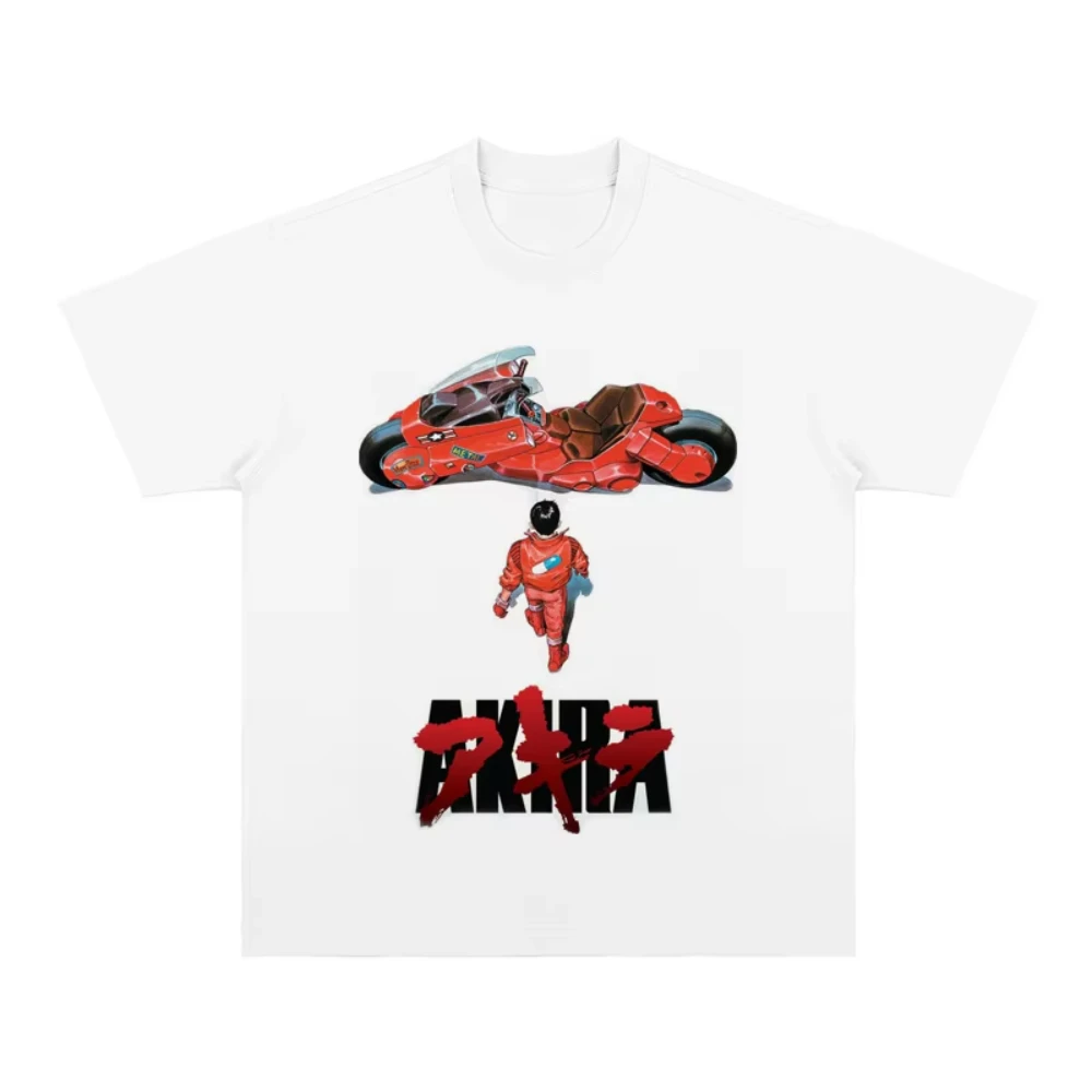 

Летняя футболка AKIRA Akira с короткими рукавами, винтажная уличная хлопковая футболка с принтом американского аниме для мужчин и женщин, универсальный мужской топ, спортивный