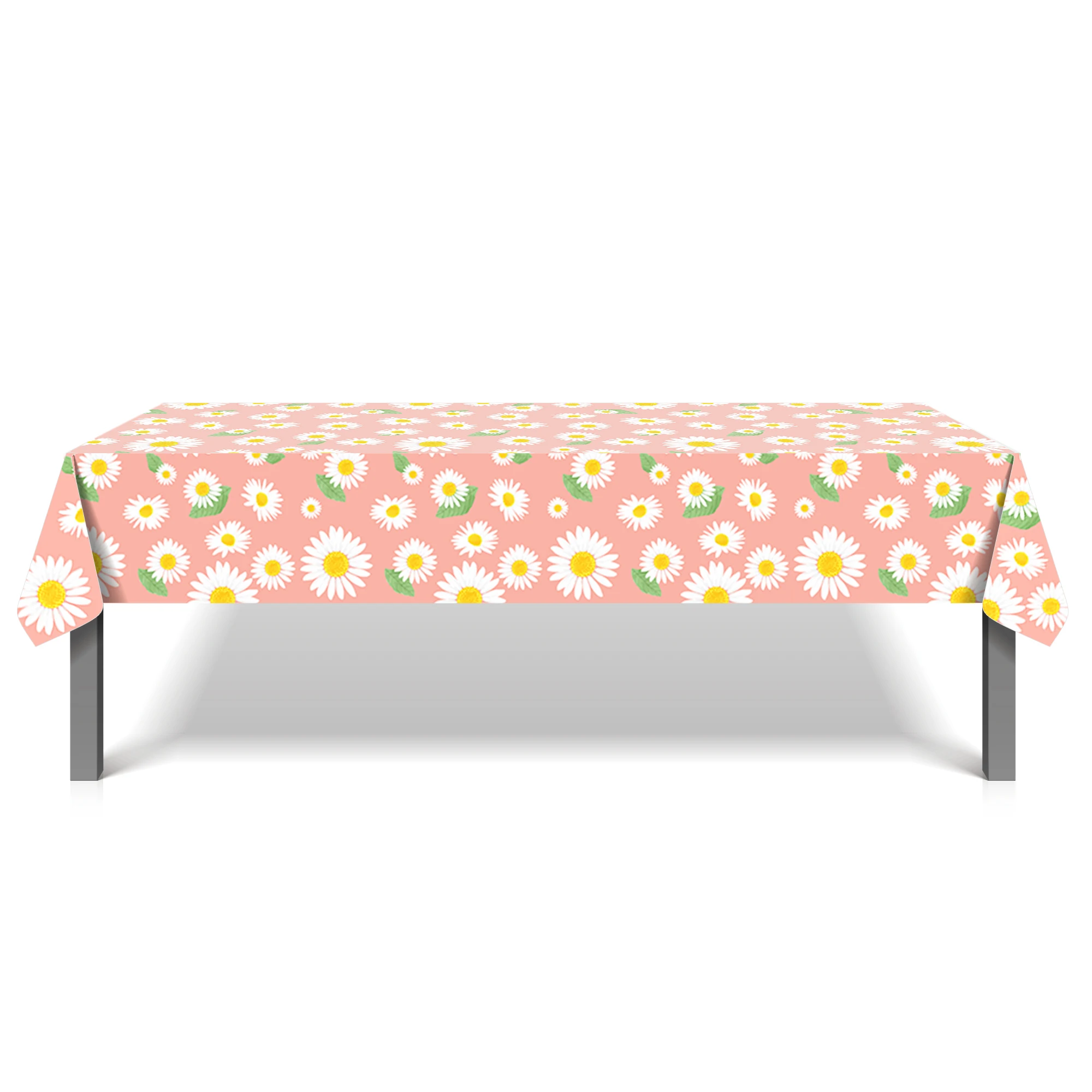 Little Daisy Flower Party Disposable Tablecloth Outdoor Camping Picnic Mat Table Cover Baby Shower Birthday Party Decor Supplies