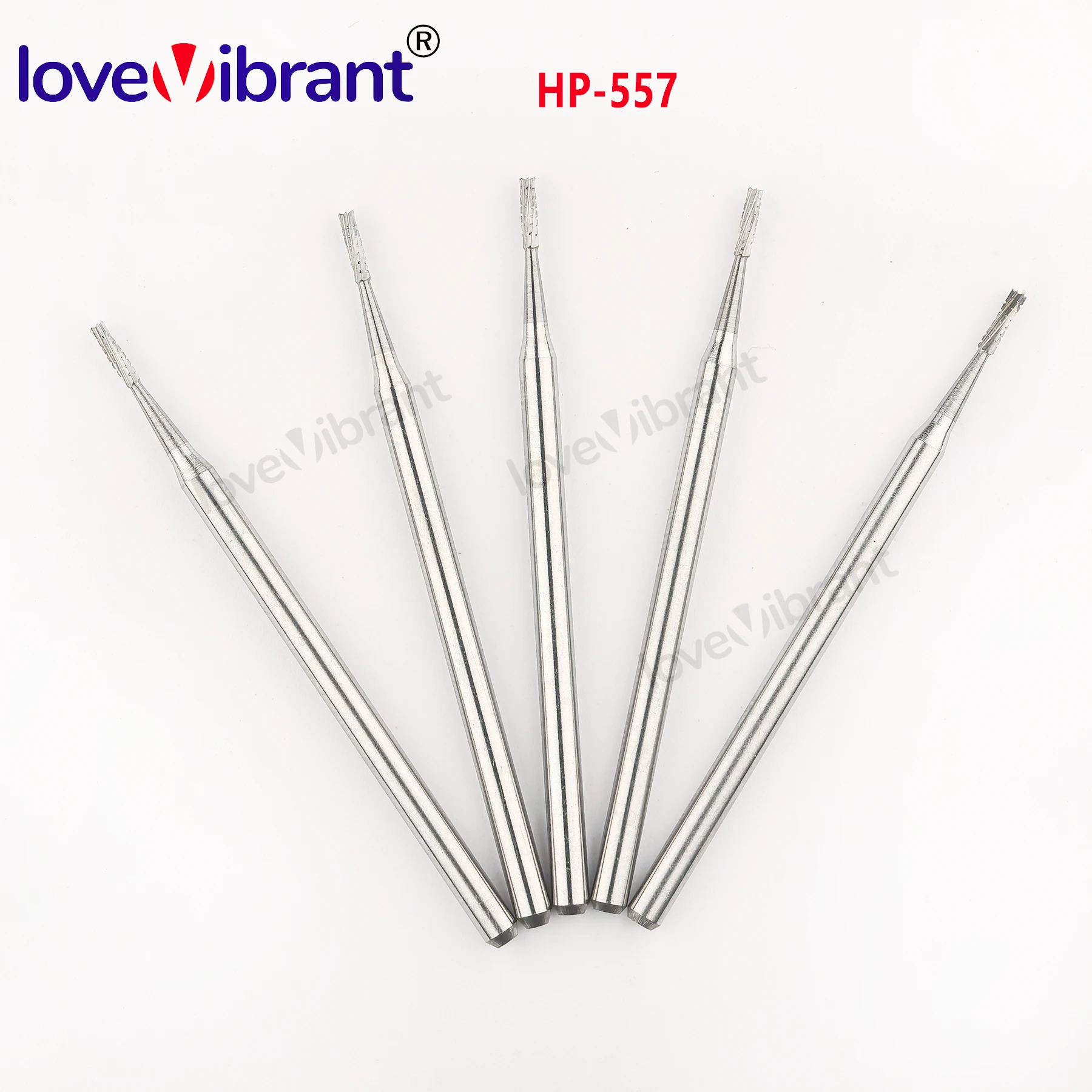 

Dental Drill Tungsten Carbide Burs Straight Fissure Head HP557 Higher Quality for Straight Nose Cone Handpiece Dia 2.35mm 5Pcs