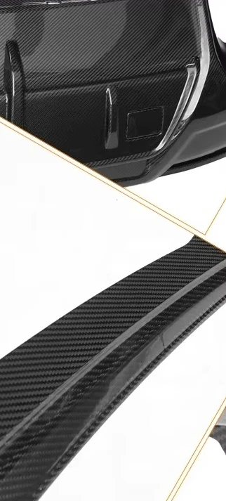 For   S Body Kit Upgrade to Perform Style Dry Carbon Fiber Front Rear Diffuser Lip Wheel Eyebrows Rear Spoiler