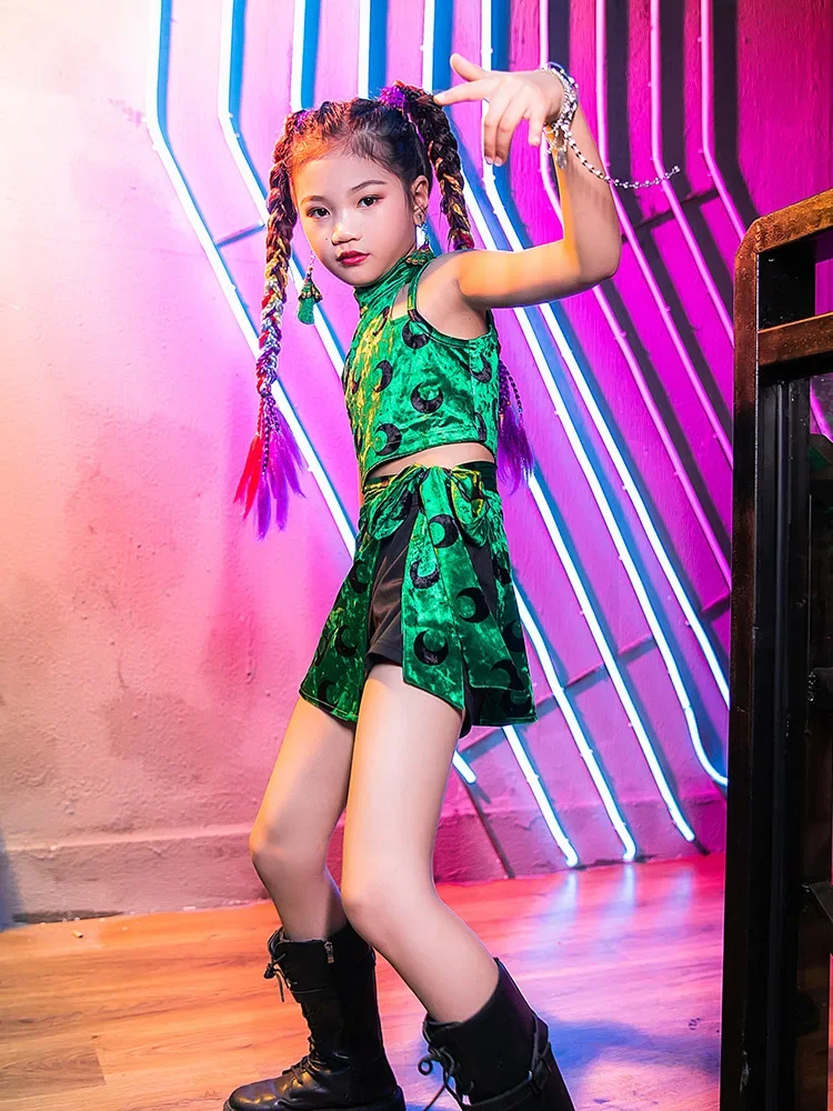 Kinder Street Dance Hip Hop Set Coole Mädchen Jazz Dance Performance Kleidung Trendige Tanzkleidung