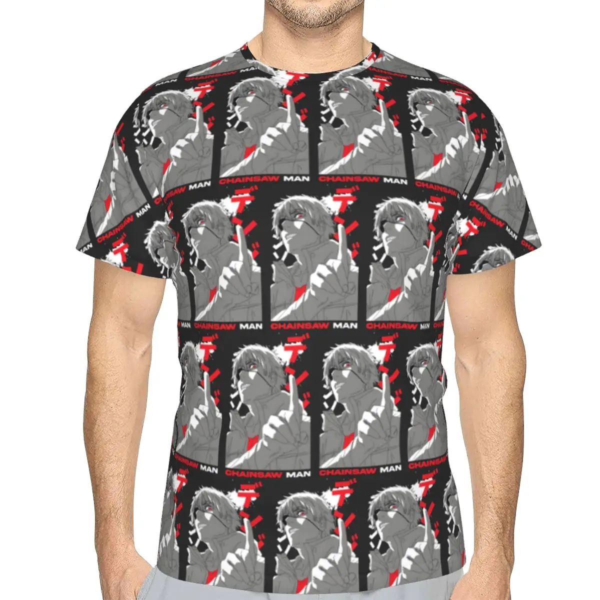 Anime Chainsaw Man Devil 100% Cotton T-Shirt Men'sClassic T Shirts Men O-Neck Short Sleeve
