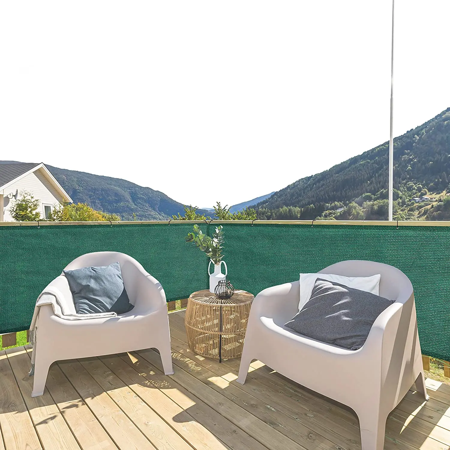 Grau Zaun Privatsphäre Screen Windschutz-Heavy Duty Fechten Mesh Schatten Net Abdeckung für Wand Garten Hof Hinterhof-Zip krawatten Enthalten – Detail 28