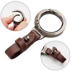 Luxury Key Chain Leather Pure Color Metal Buckle Fashion Exquisite Key Holder Gift for Girls Boys Car Accessories