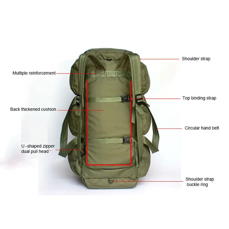 Imagem -05 - Impermeável Tactical Bagagem Bolsa Ombro Grande Viagem Mochila Outdoor Camping Tent Bolsa Super Capacidade 100l