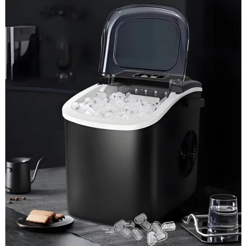 Electric Ice Maker with Low Noise and Quick Bullet Ice Production Perfect for Hotels Outdoor Adventures and Household Christmas