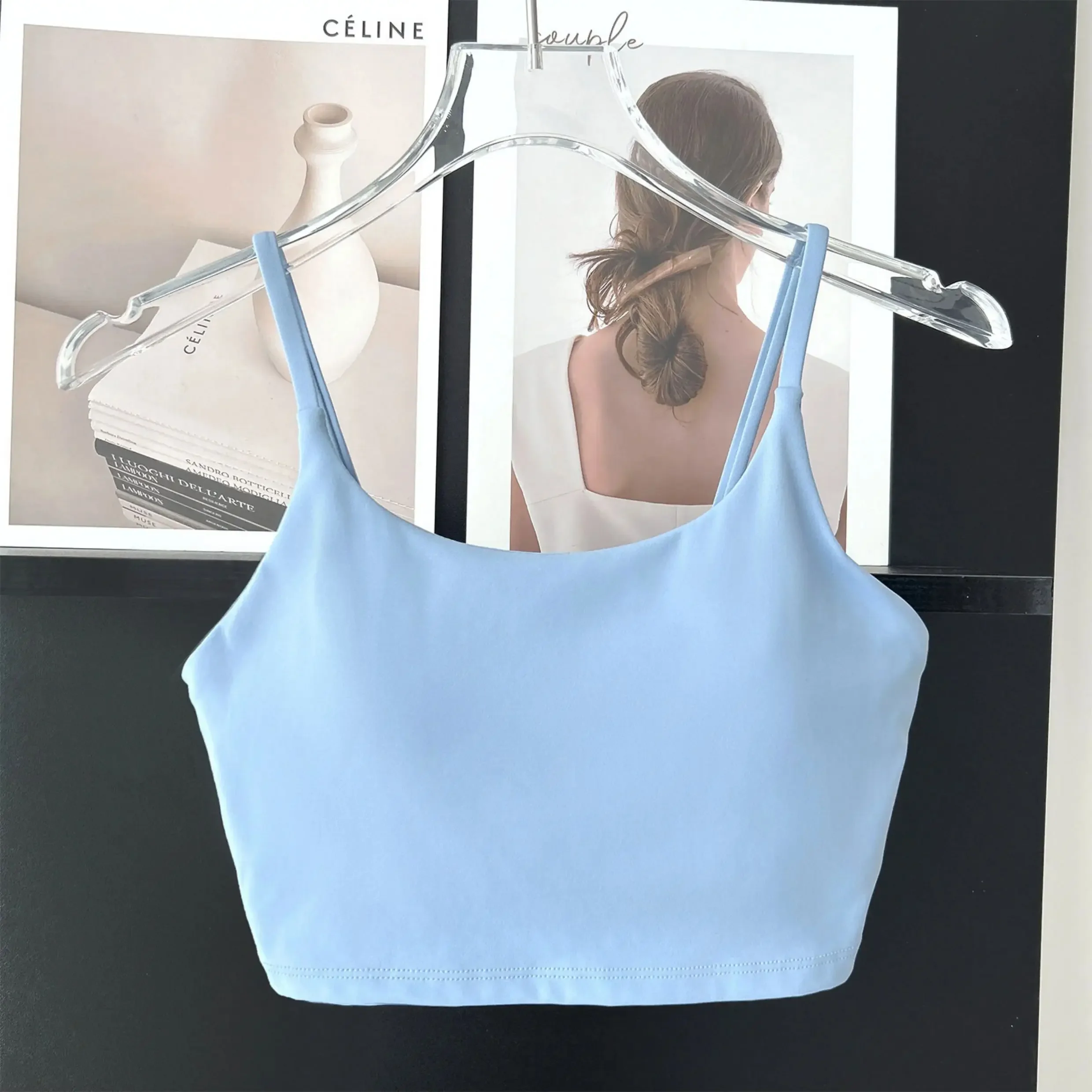 Women Crop Tops Sexy Solid Color Camisole Underwear Quick Dry Comfortable Breathable Cycling Running Leisure Fitness Yoga Vest