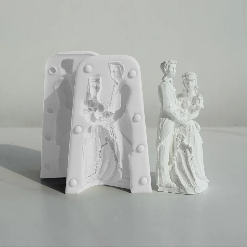 

Wedding Lover Candle Silicone Mold Bride and Groom Aromatherapy Soap Resin Plaster Mould Chocolate Ice Making Set Lover Gifts