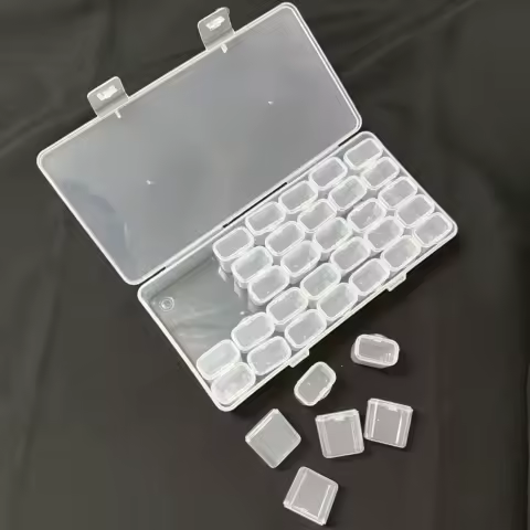 35-Grid Large-Capacity Rice Bead Box DIY Bead Box Diamond Painting Storage Box Opened Separately Storage Box Clear Jewelry Box