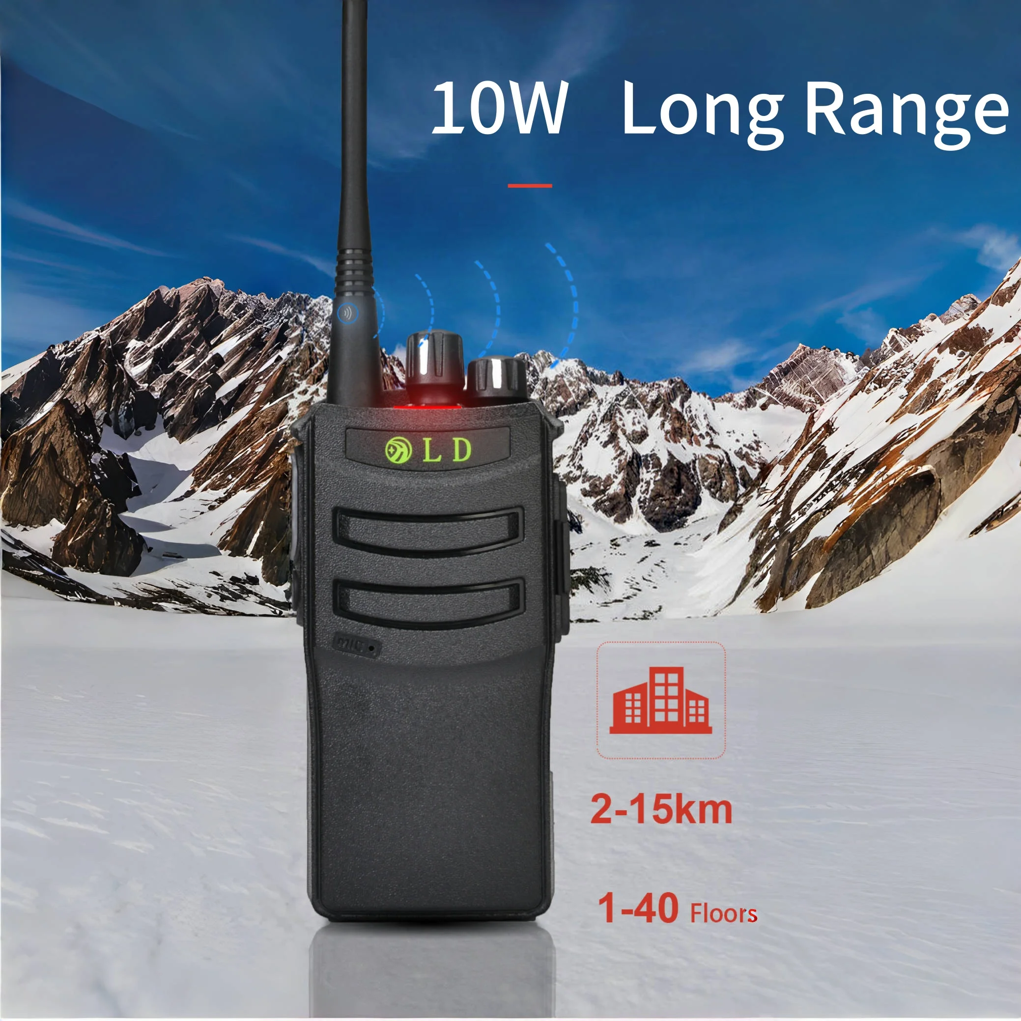 

High Power 10w Walkie Talkie LD-1300 Long Range UHF VOX Analog Two Way Radio for Farms Factories Hotel Shops Warehouses