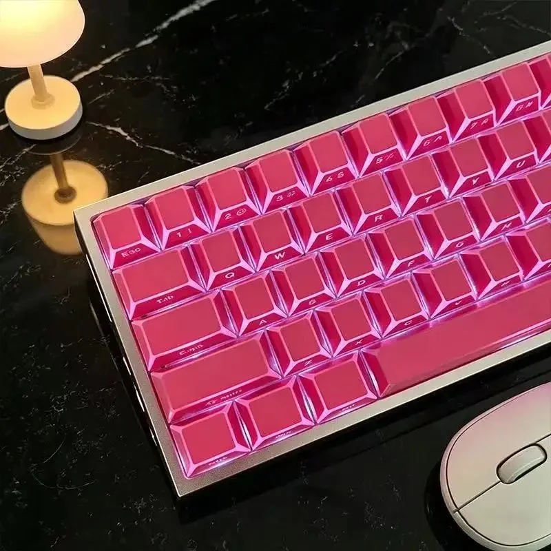 132Keys Shadow Fold Dye Sub PBT Keycaps Cherry Profile Side Printed Shine through for MX Switches Gaming Keyboard