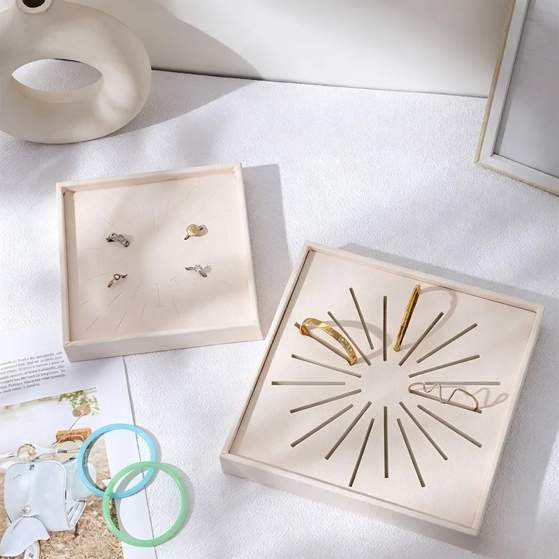 Square Ring Tray Miniature Portable Bracelet Trays Modern Minimalist Women Jewelry Organizer Trays Luxury Trinkets Display Tray