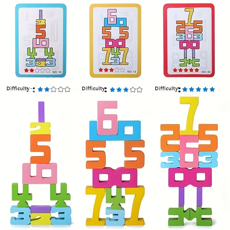 3D Digital Building Blocks Toys,Numbers 1-10,Children Educational Development Recognition Toy Early Education Toys Montessories