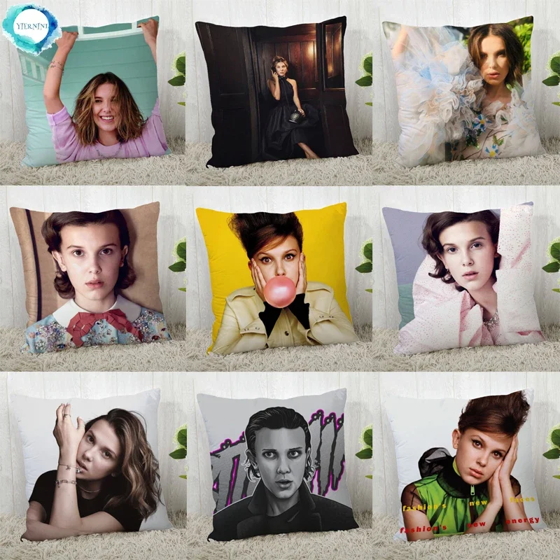 Pillow Cover Customize Millie Bobby Brown Pillowcase Modern Home Decorative Pillow Case 45X45cm