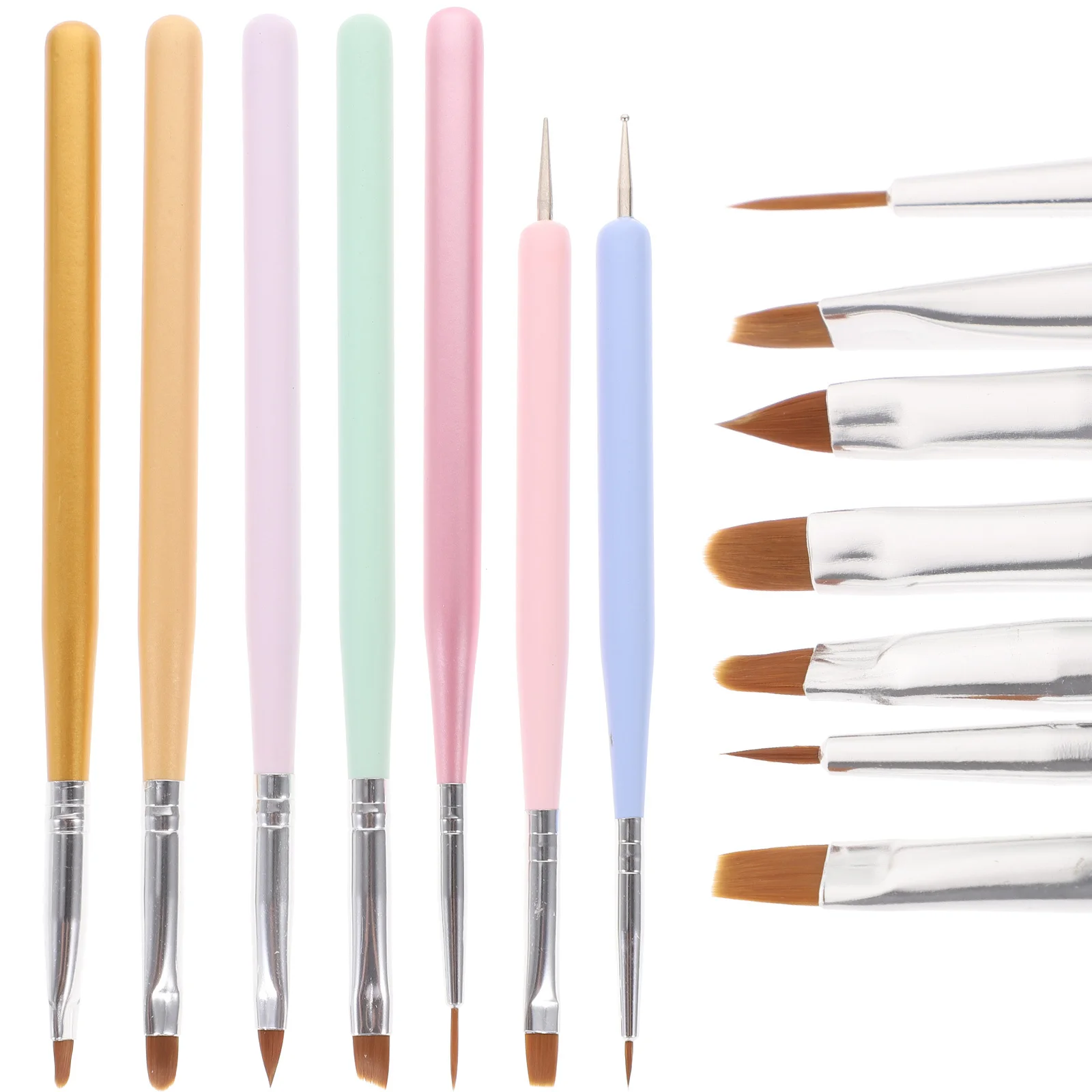 

7Pcs Nail Art Brush Set Premium Nail Painting Pens for Manicure DIY Designs Salon Quality At Home Manicure Painting