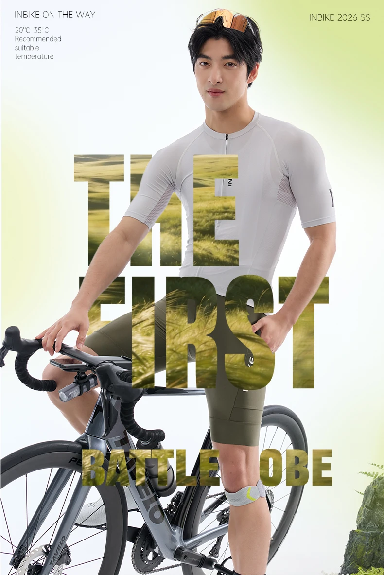INBIKE Herren-Radtrikot, atmungsaktives Netzgewebe, schnelle Wärmeableitung, Fahrrad-Kurzarmshirt, Sommer, Rennrad, MTB, Sport-T-Shirt – Detail 1