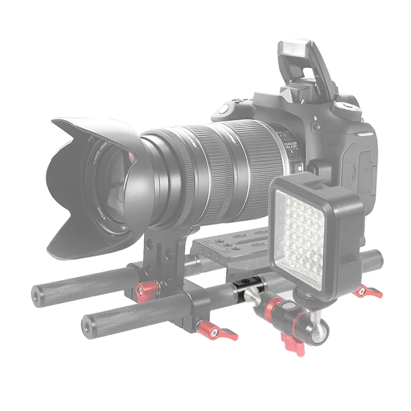 Aluminium 15mm Carbon Fiber Stützstange Dual 1/4 Enden Mount Multi Adapter Universal für DSLR Kamera Follow Focus System Rig Schiene – Detail 8