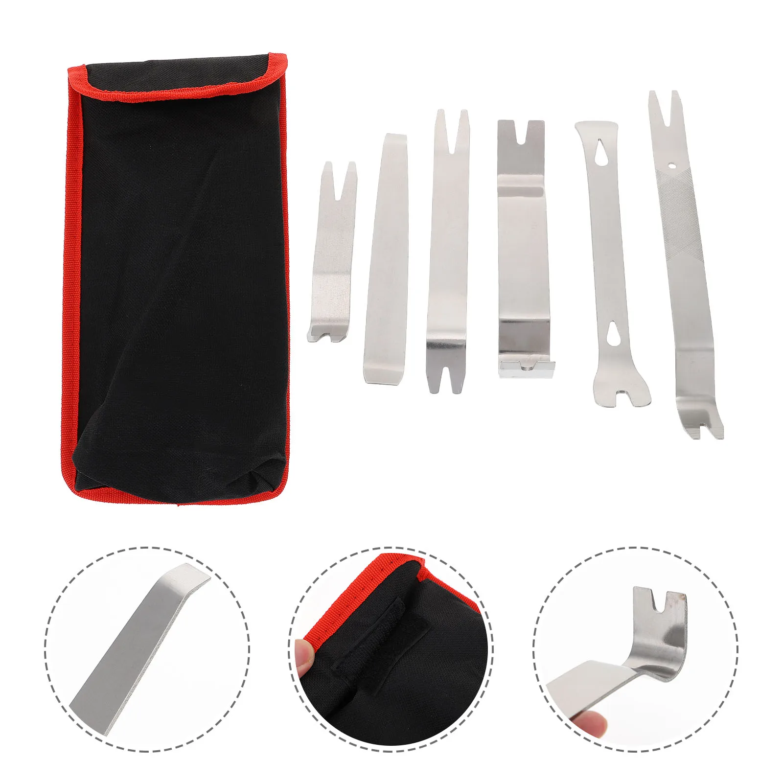 

6pcs Stainless Steel Pry Bar Car Panel Disassembling Tool Door Plate Nail Lifter Wrecking Staple Radio Clip RemoverInterior