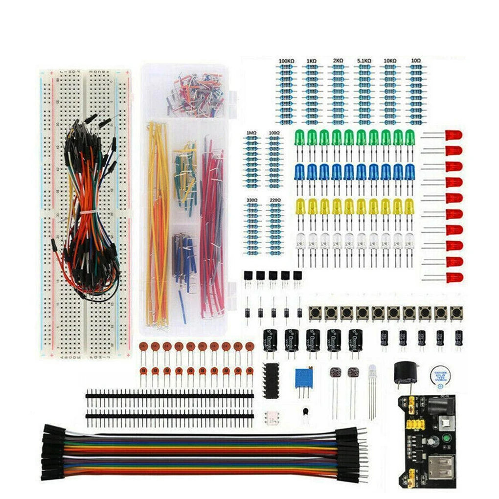 Imagem -04 - Starter Kit para Arduino r3 Componentes Eletrônicos Conjunto com Caixa Breadboard Faça Você Mesmo 830 Tie Points Caixa