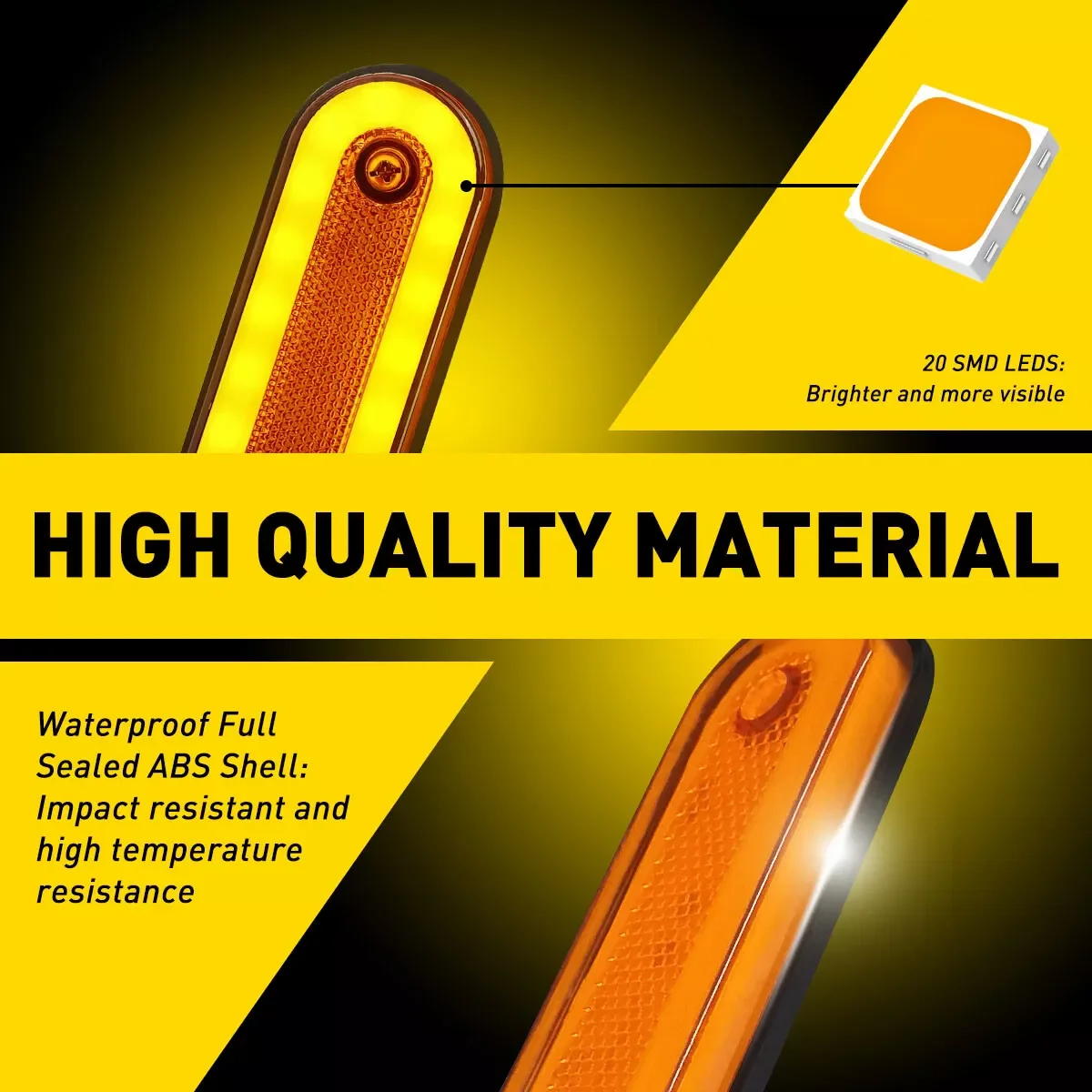 6 قطعة أضواء Led الجانب ماركر البرتقالي 12/24 فولت سيارة إشارة إكسسوارات مضيئة لقافلة تخييم العنبر مقطورة شاحنة شاحنة الانتعاش